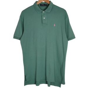 Polo Ralph Lauren Classic Green Short Sleeve Athletic Golf Polo Shirt Sz M